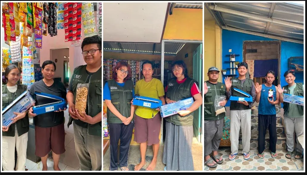 Penyerahan sealer kepada pelaku UMKM sebagai dukungan pengemasan produk.