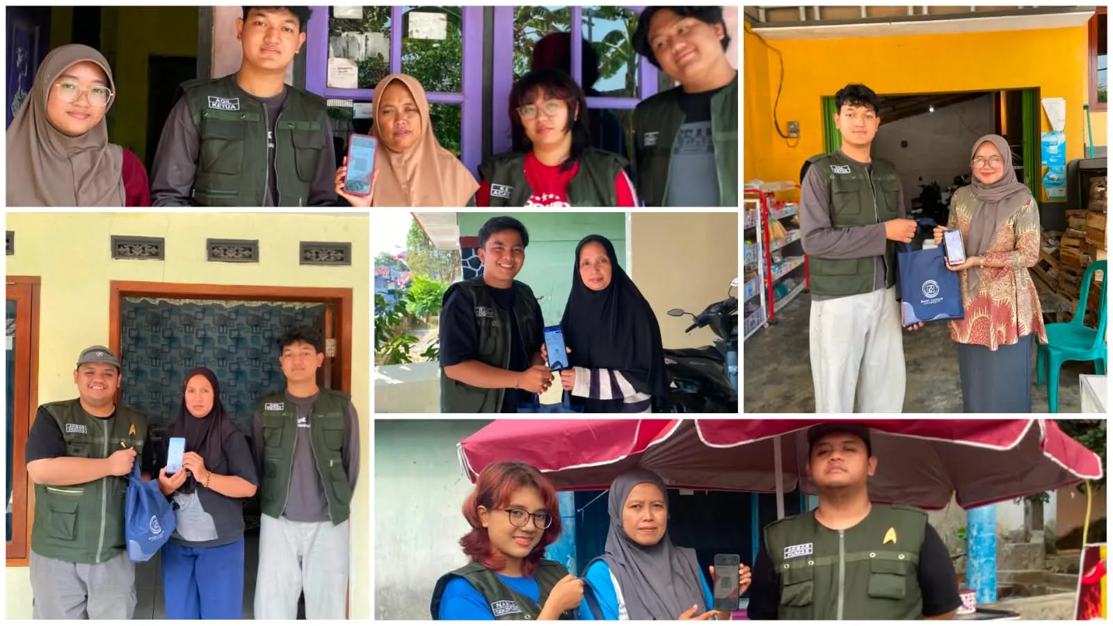Penyerahan souvenir kepada pelaku UMKM setelah keberhasilan pembuatan QRIS.