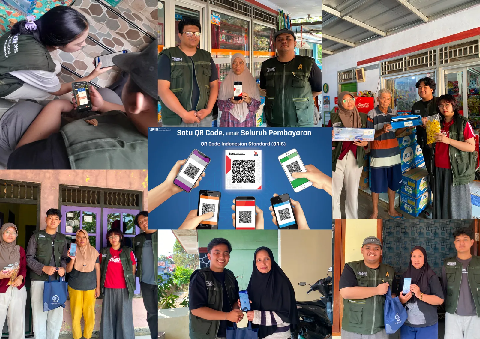 Tim KKN T3 mendampingi pelaku UMKM dalam pembuatan dan penggunaan QRIS di Kecamatan Pancalang.